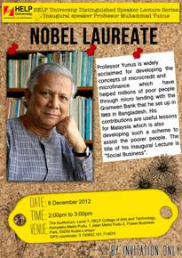 HELP University Distinguished Speaker Lecture Series: Inaugural speaker Professor Muhammad Yunus